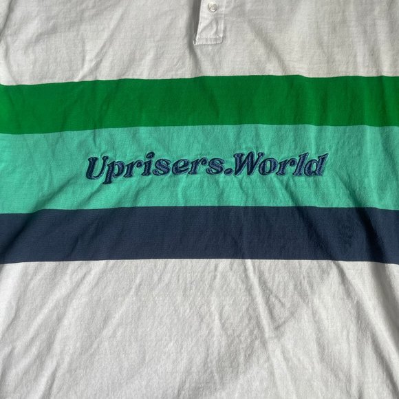 PacSun Men's UPRISERS Triple Stripe Polo Long Sleeve Shirt, Size XL - Picture 7 of 10